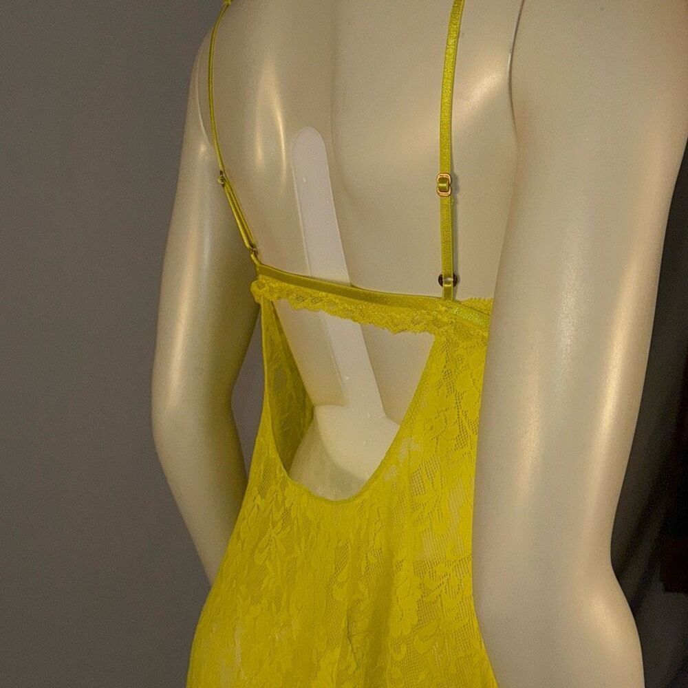 Victoria’s Secret Yellow Lace Slip Dress Size Large - Picture 8 of 14